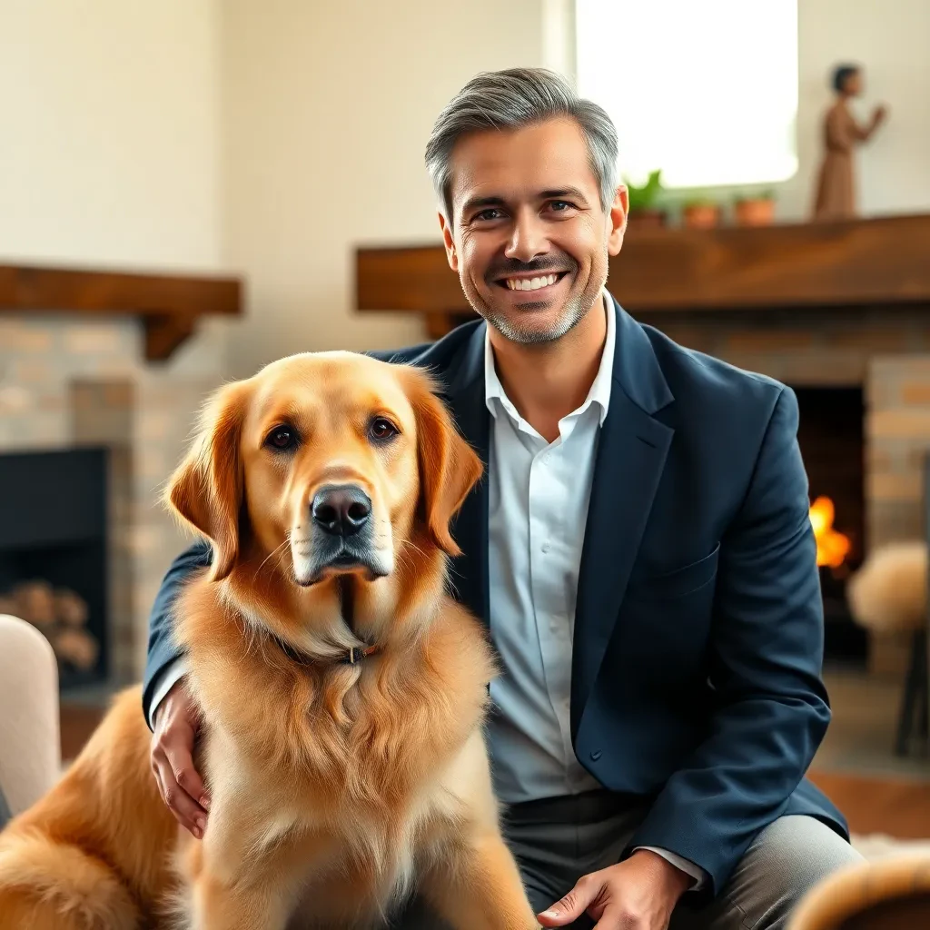 Joana Silva com seu cão obediente